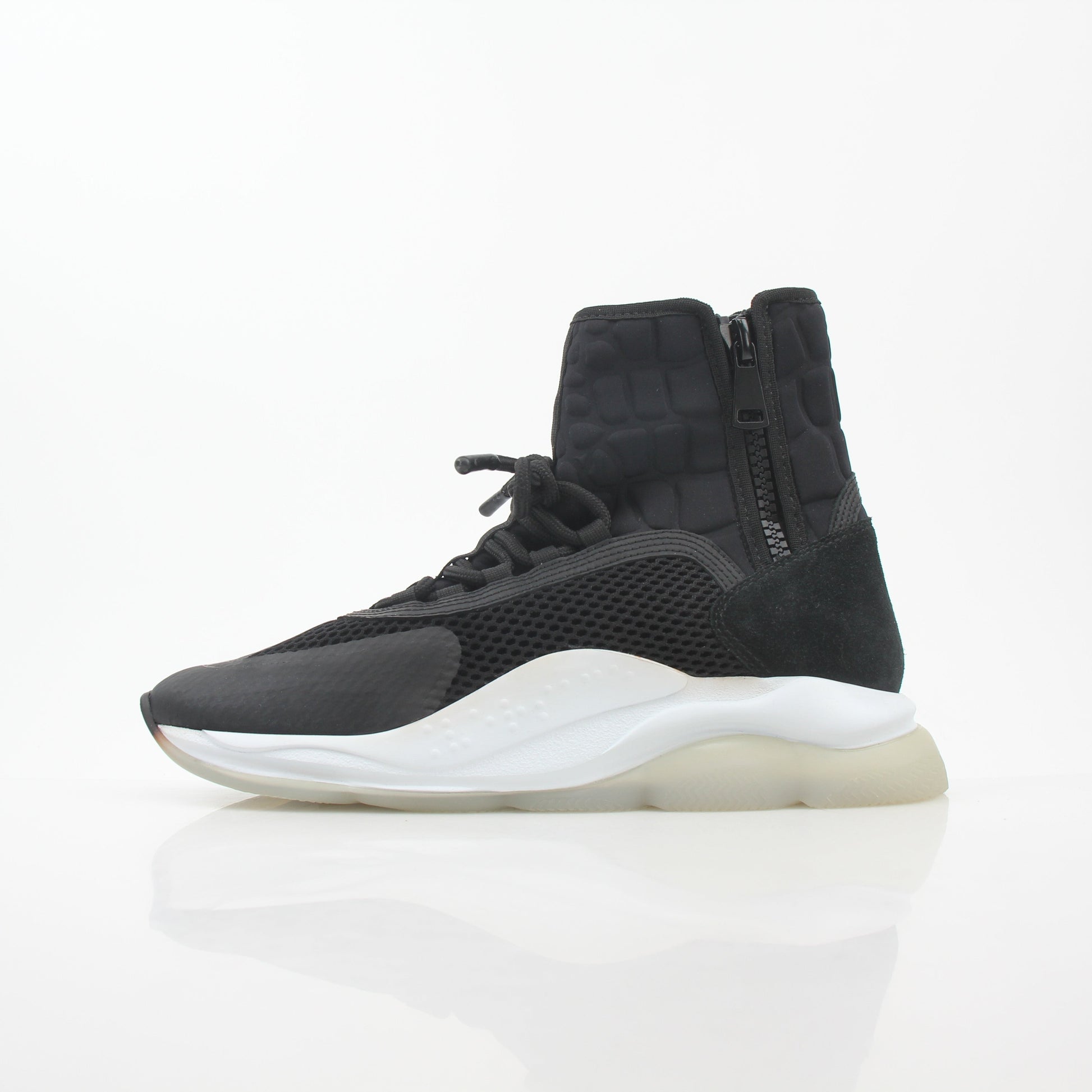 Gold & Beyond Versace Black Cross Chainer high-top sneakers featuring a bold design with cross chain accents and high-top silhouette.