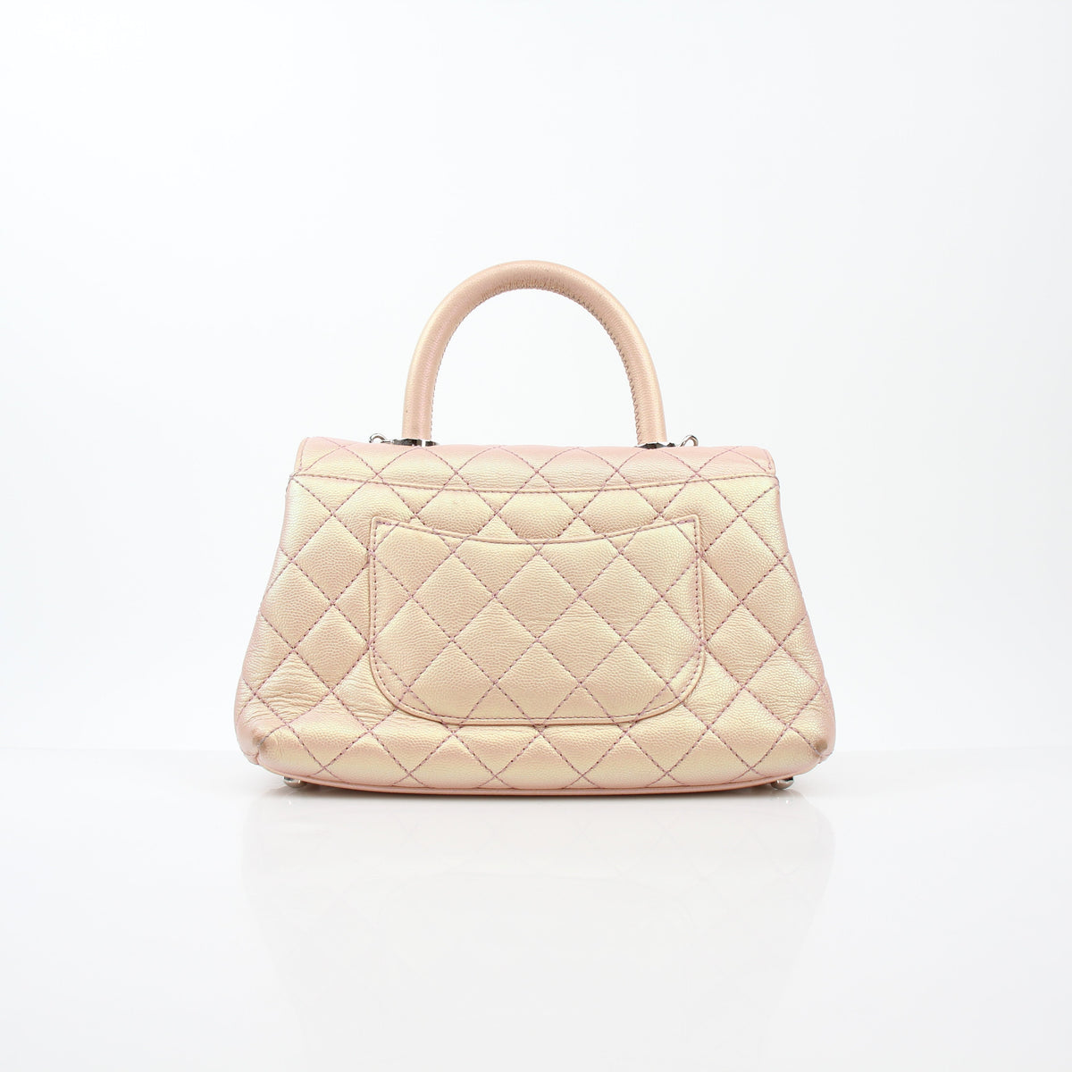 Chanel Peach Iridescent Small Coco Handle Bag