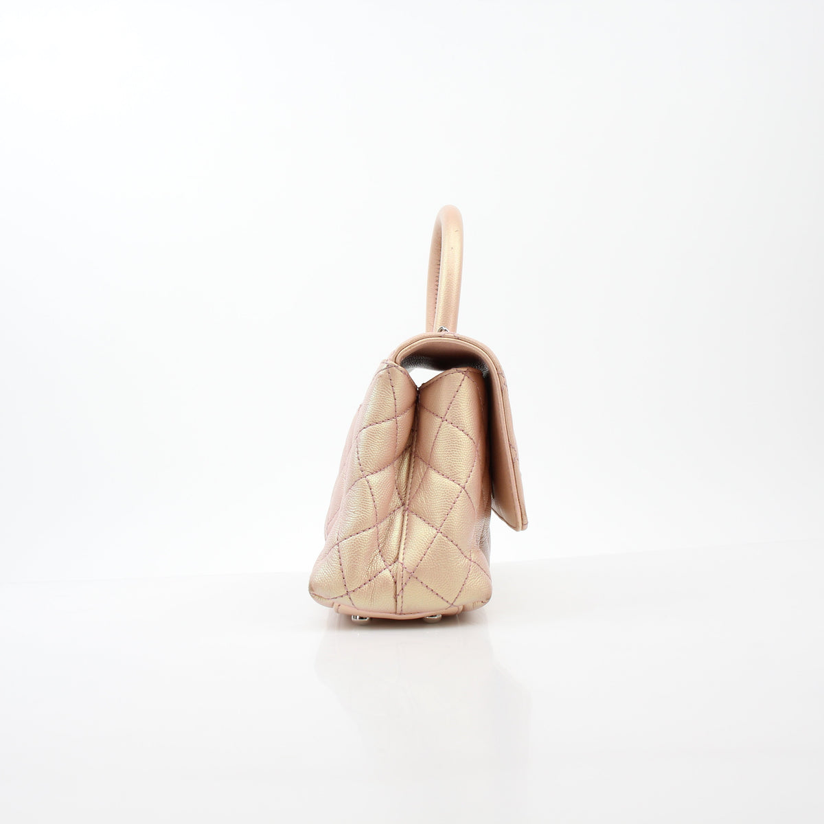 Chanel Peach Iridescent Small Coco Handle Bag