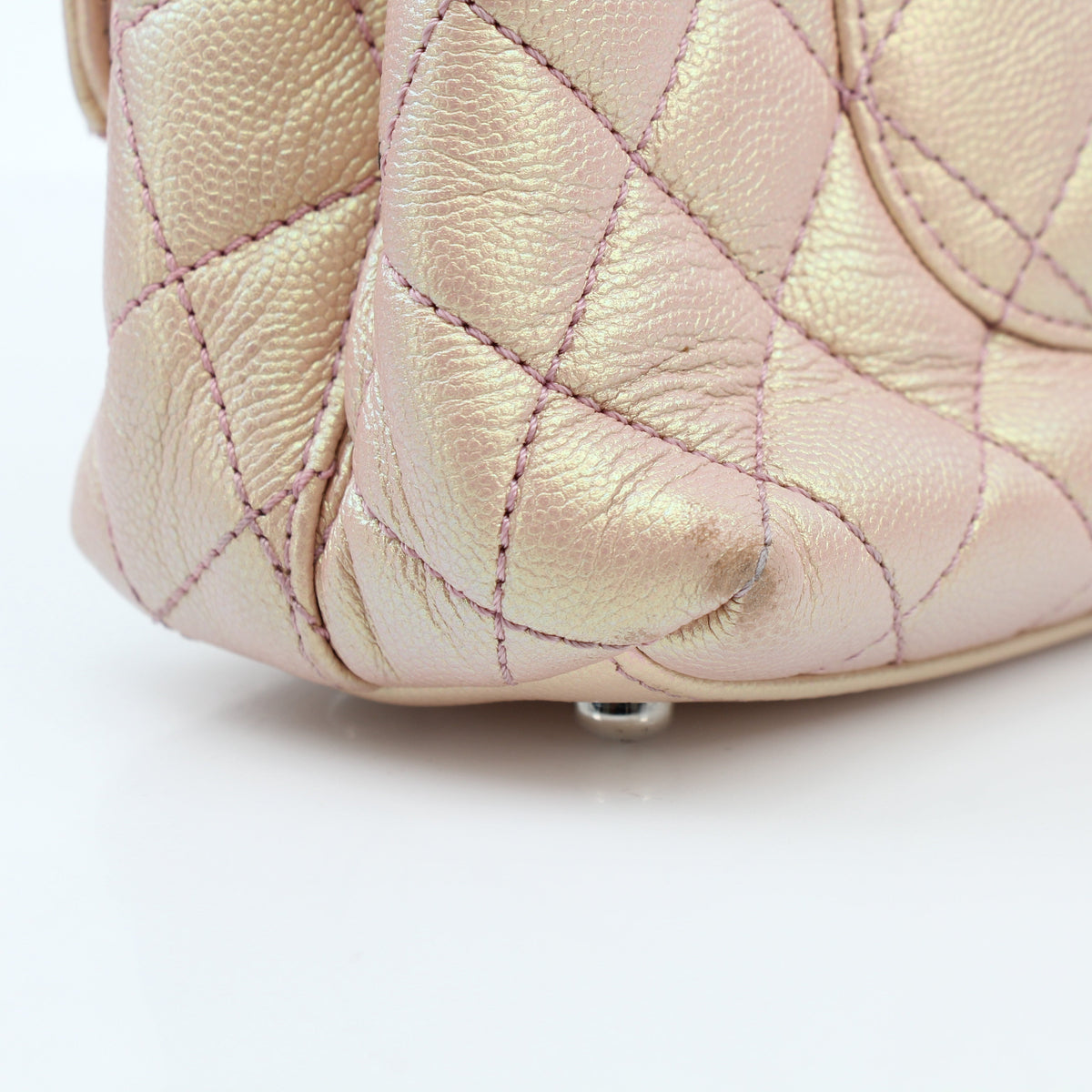 Chanel Peach Iridescent Small Coco Handle Bag