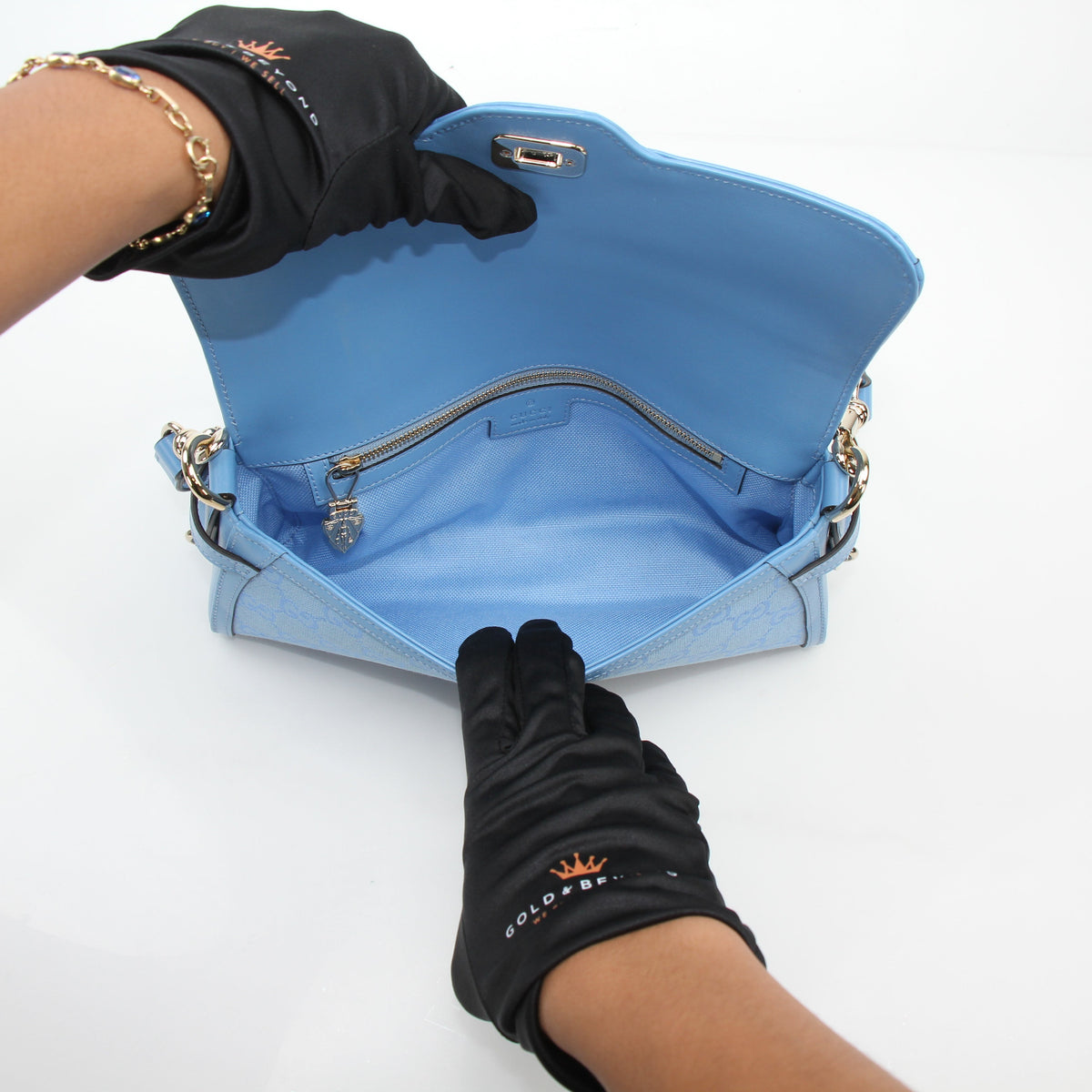 Gucci Blue GG Canvas Luce Shoulder Bag