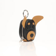 Christian Dior Mini Bobby Dog Zip Wallet Pouch with gold accents, compact design, and signature Dior branding.