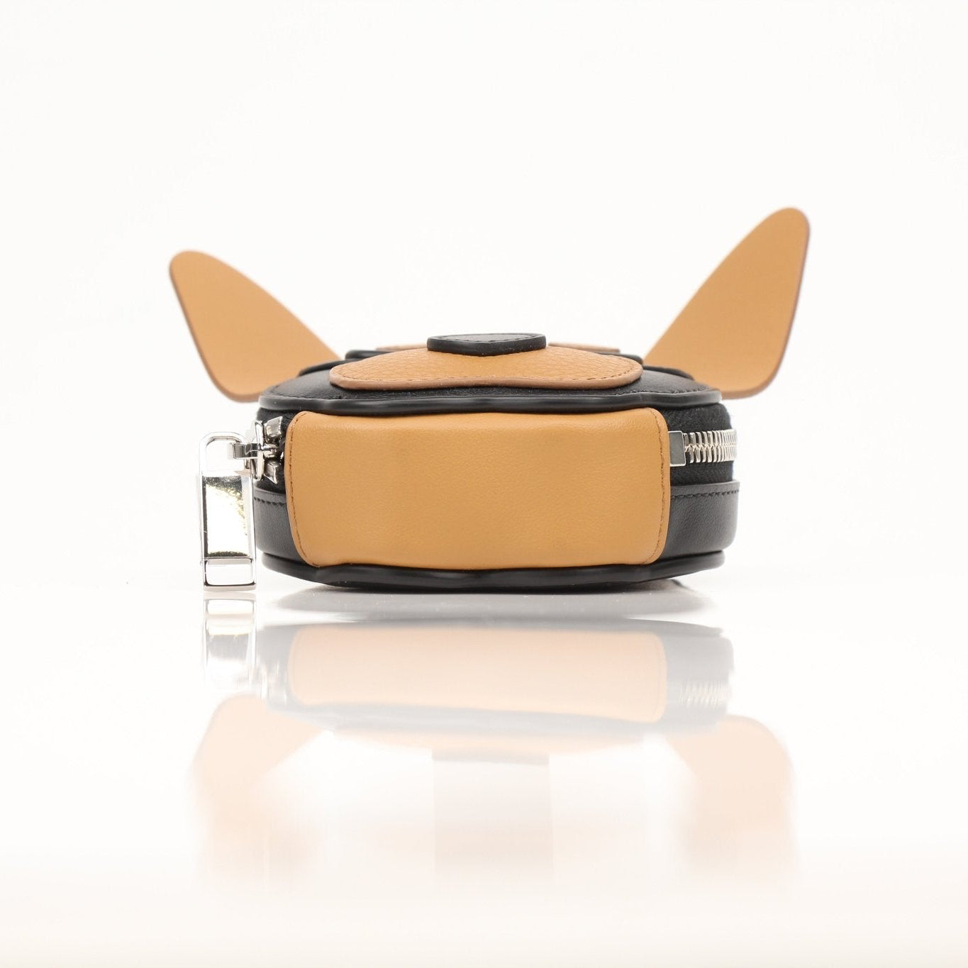 Christian Dior Mini Bobby Dog Zip Wallet Pouch with gold accents and compact design, featuring signature Dior branding.