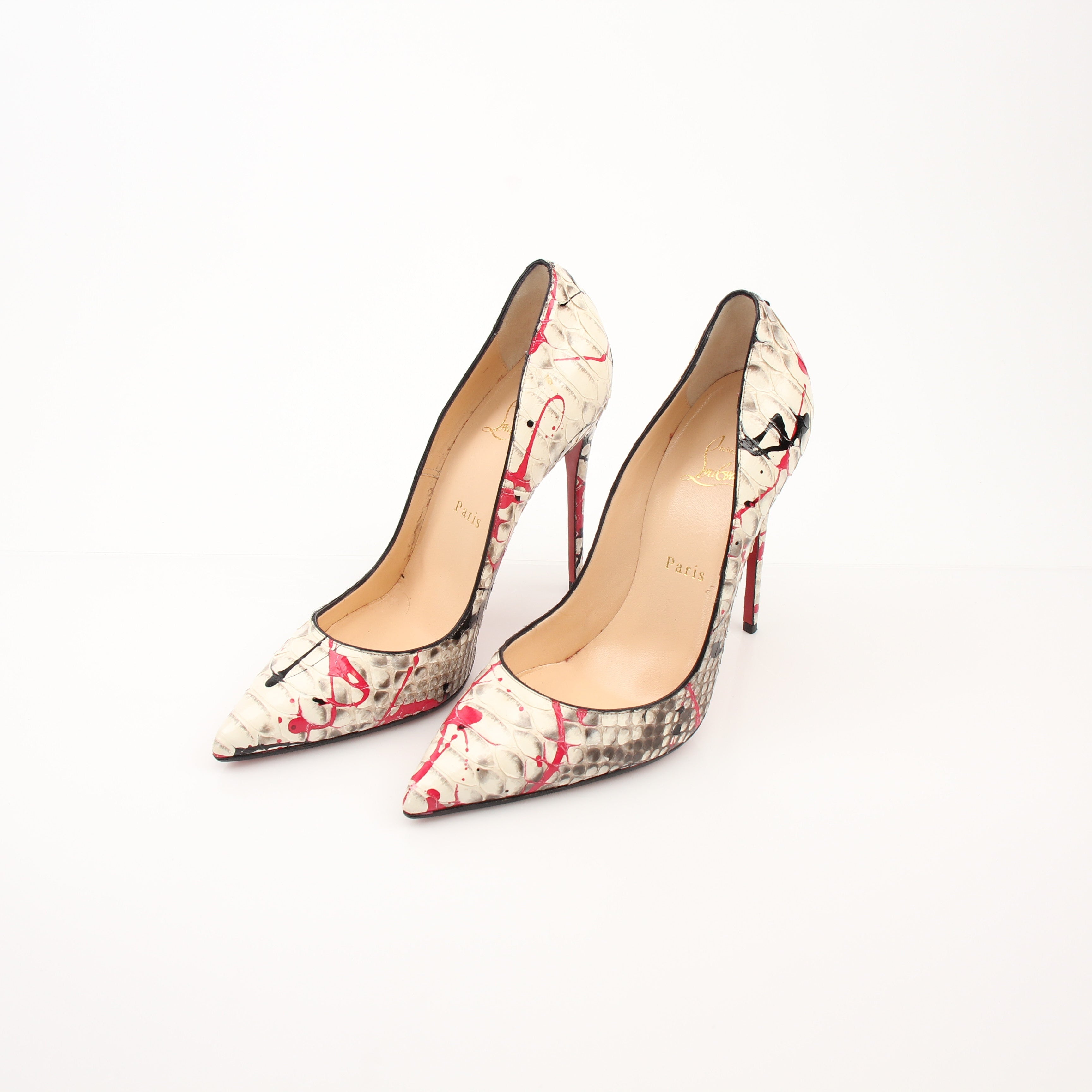 Christian Louboutin Women’s So Kate 120 Python Graffiti Pumps