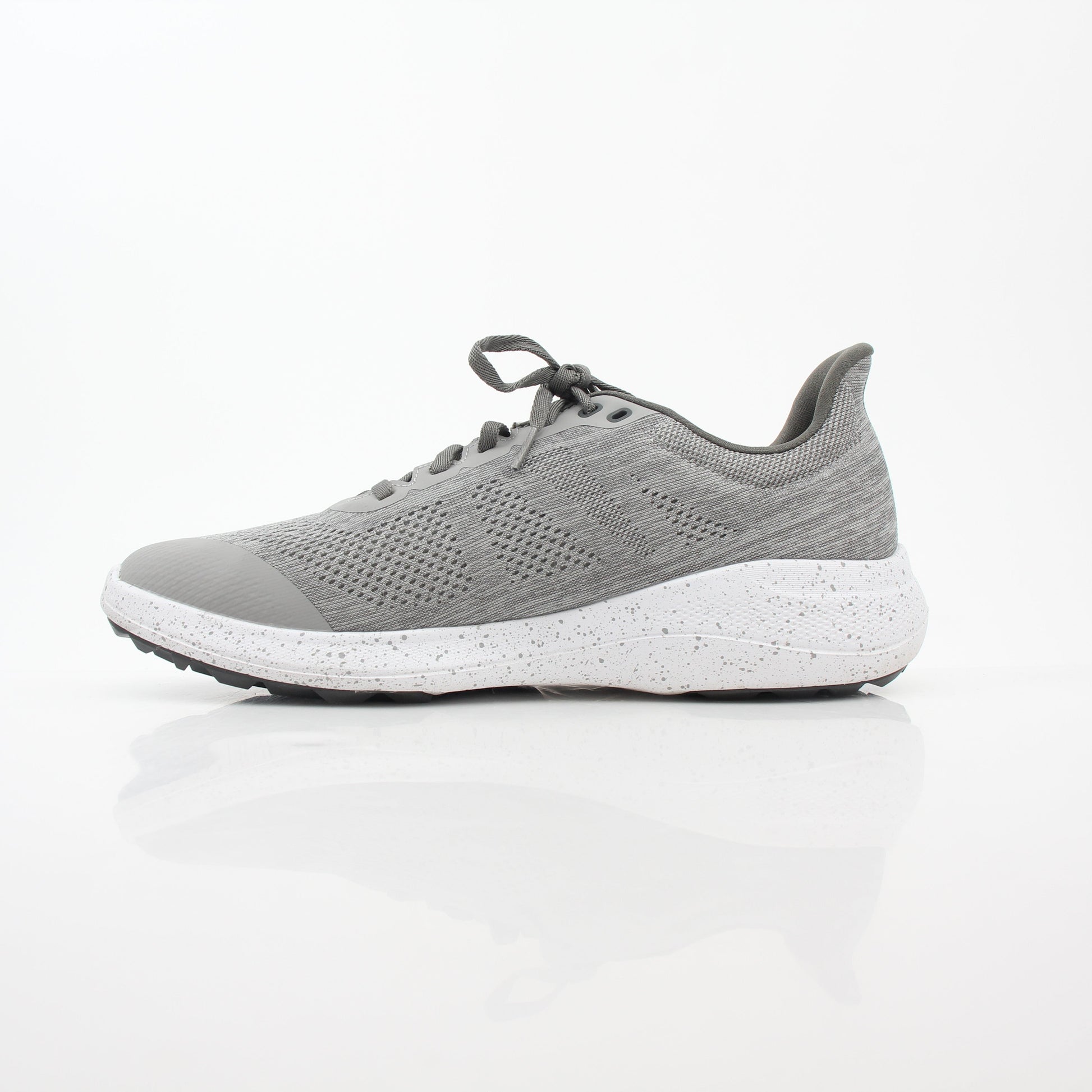 Gray Flex Spikeless Golf Shoes by FootJoy, designed for comfort and stability, shown on a clean background.