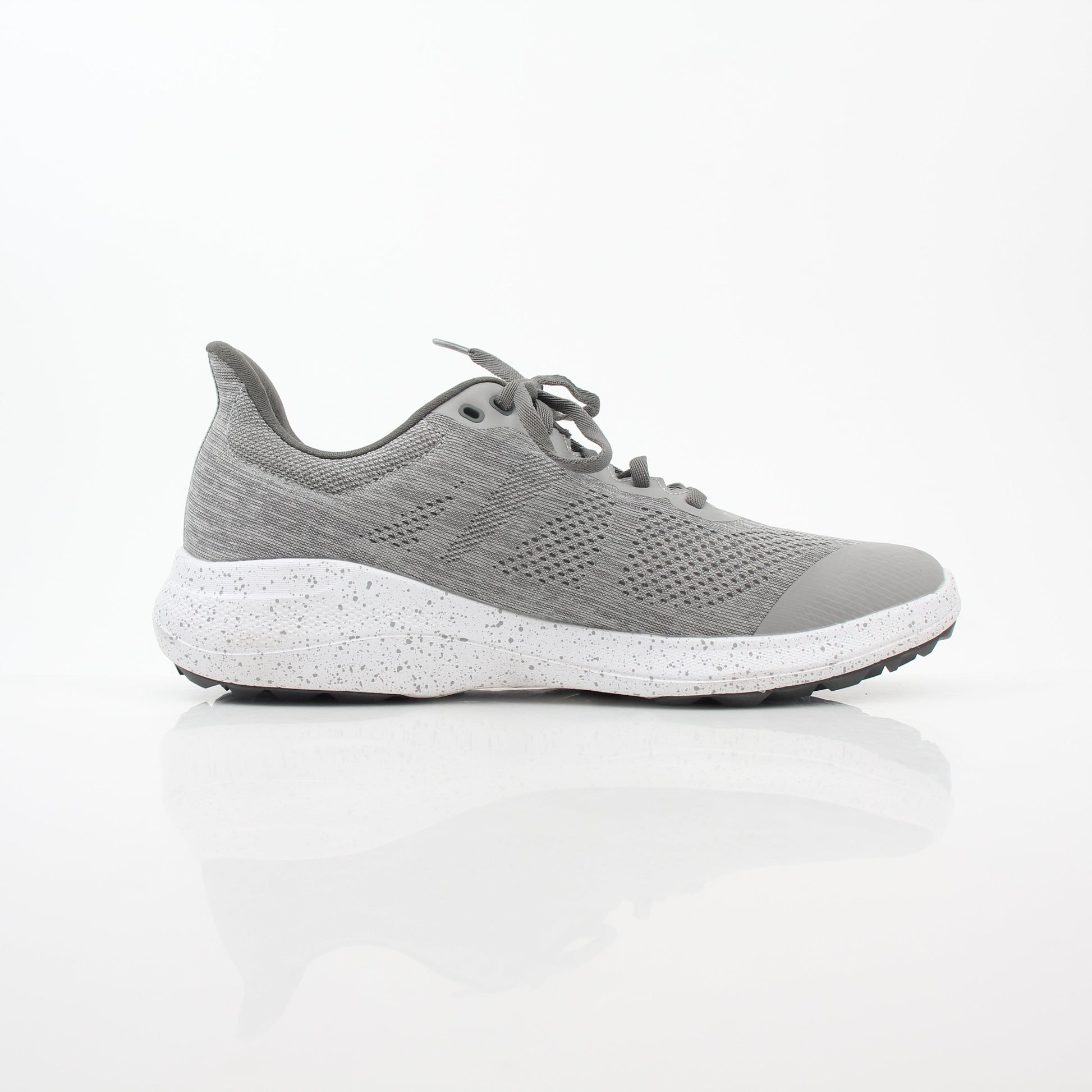 Gray Flex Spikeless Golf Shoes by FootJoy, featuring a sleek design with comfortable fit and durable sole for golfing.