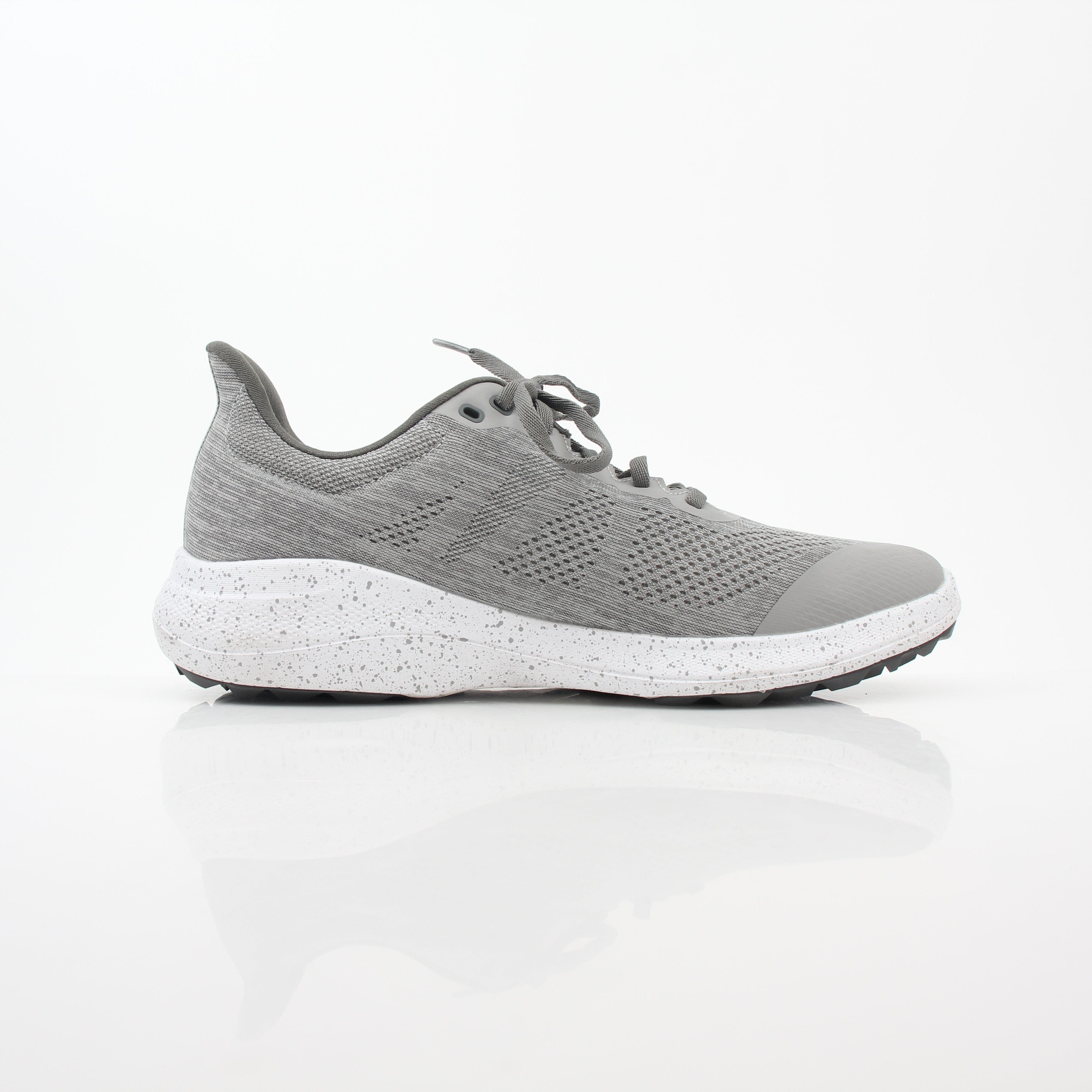 Gray Flex Spikeless Golf Shoes by FootJoy, featuring a sleek design with comfortable fit and durable sole for golfing.