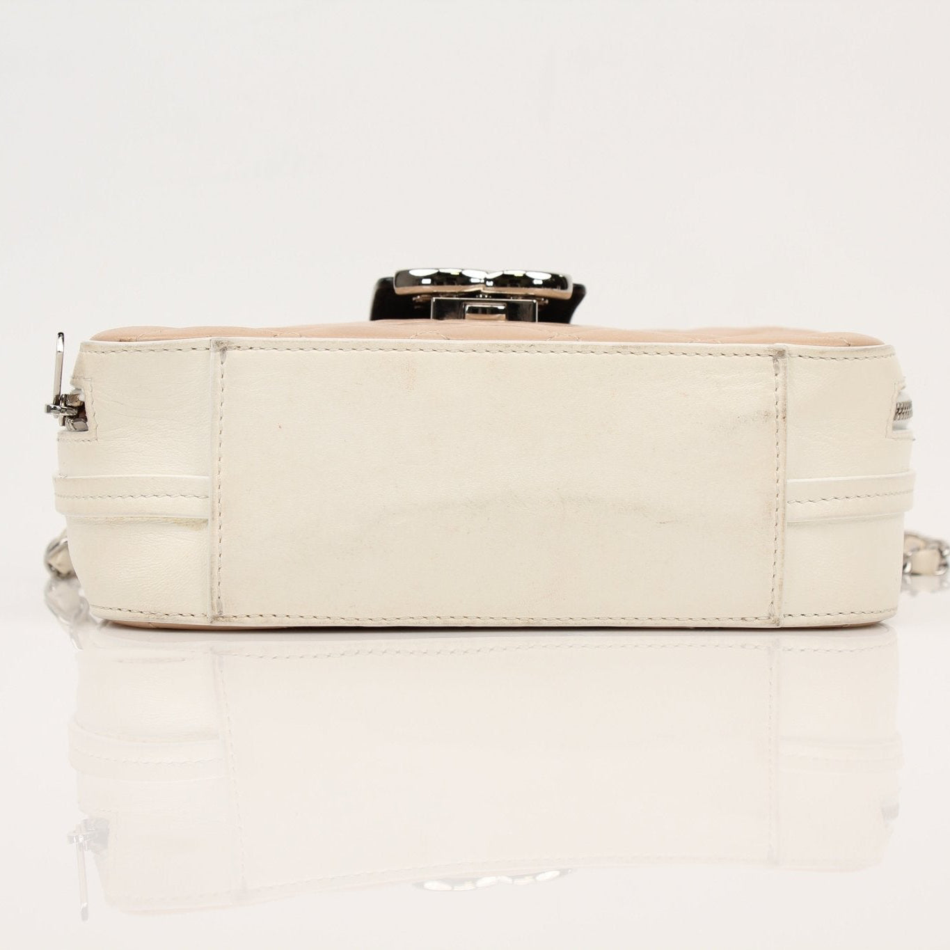 Gold & Beyond Chanel two-tone quilted mini flap handbag with gold chain strap and signature quilting detail.