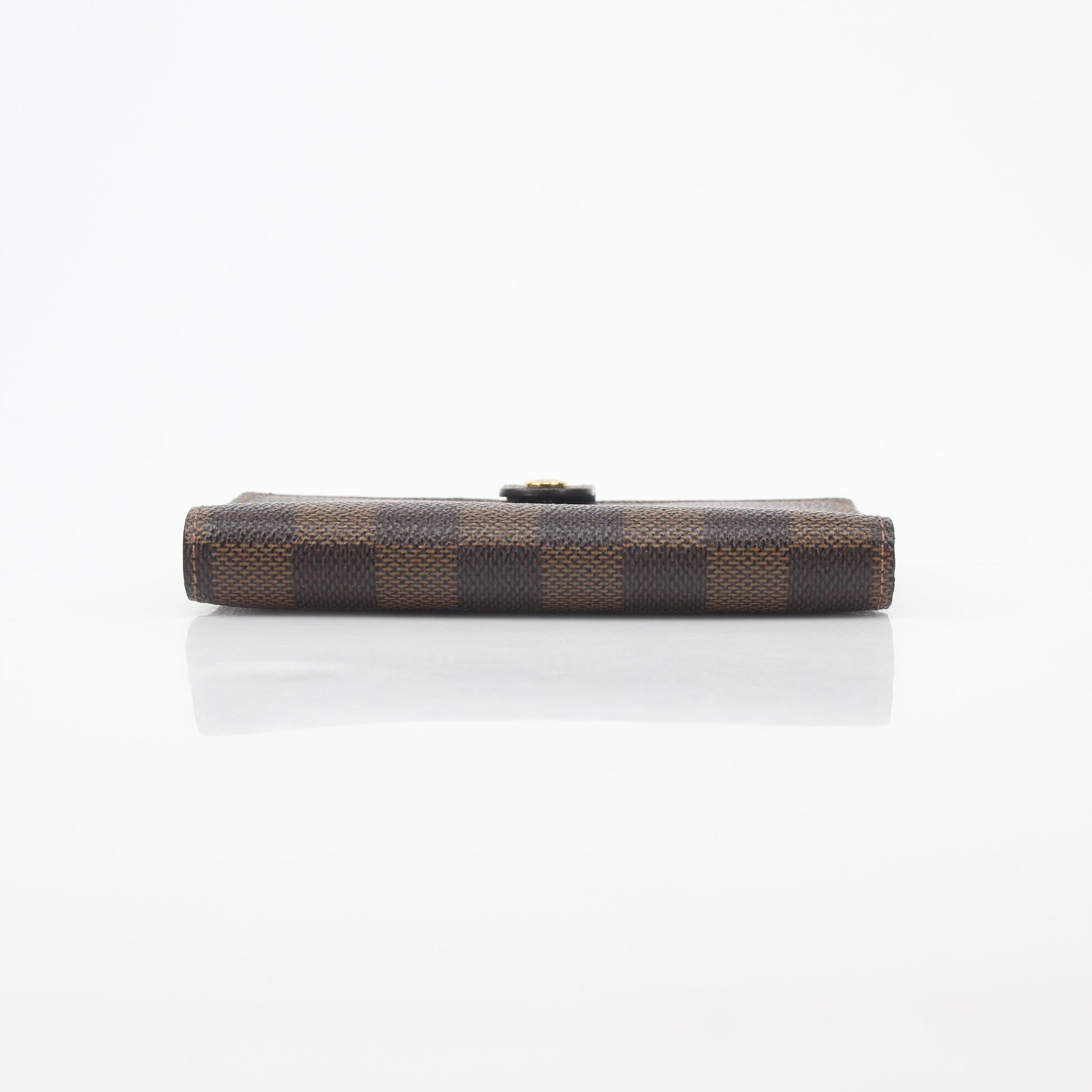 Louis Vuitton Damier Ebene Ring Agenda PM Cover, luxury accessories with checkered pattern, gold accents, and compact design.