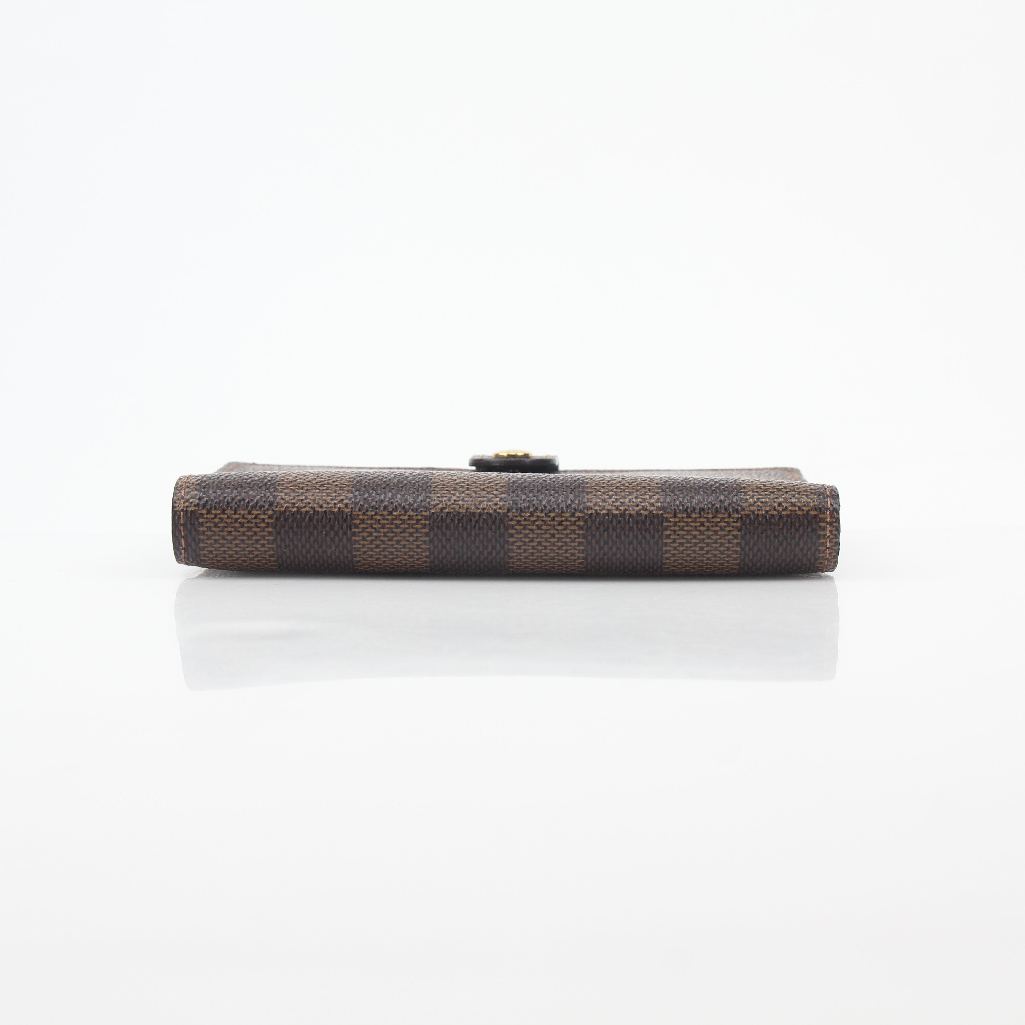 Louis Vuitton Damier Ebene Ring Agenda PM Cover, luxury accessories with checkered pattern, gold accents, and compact design.