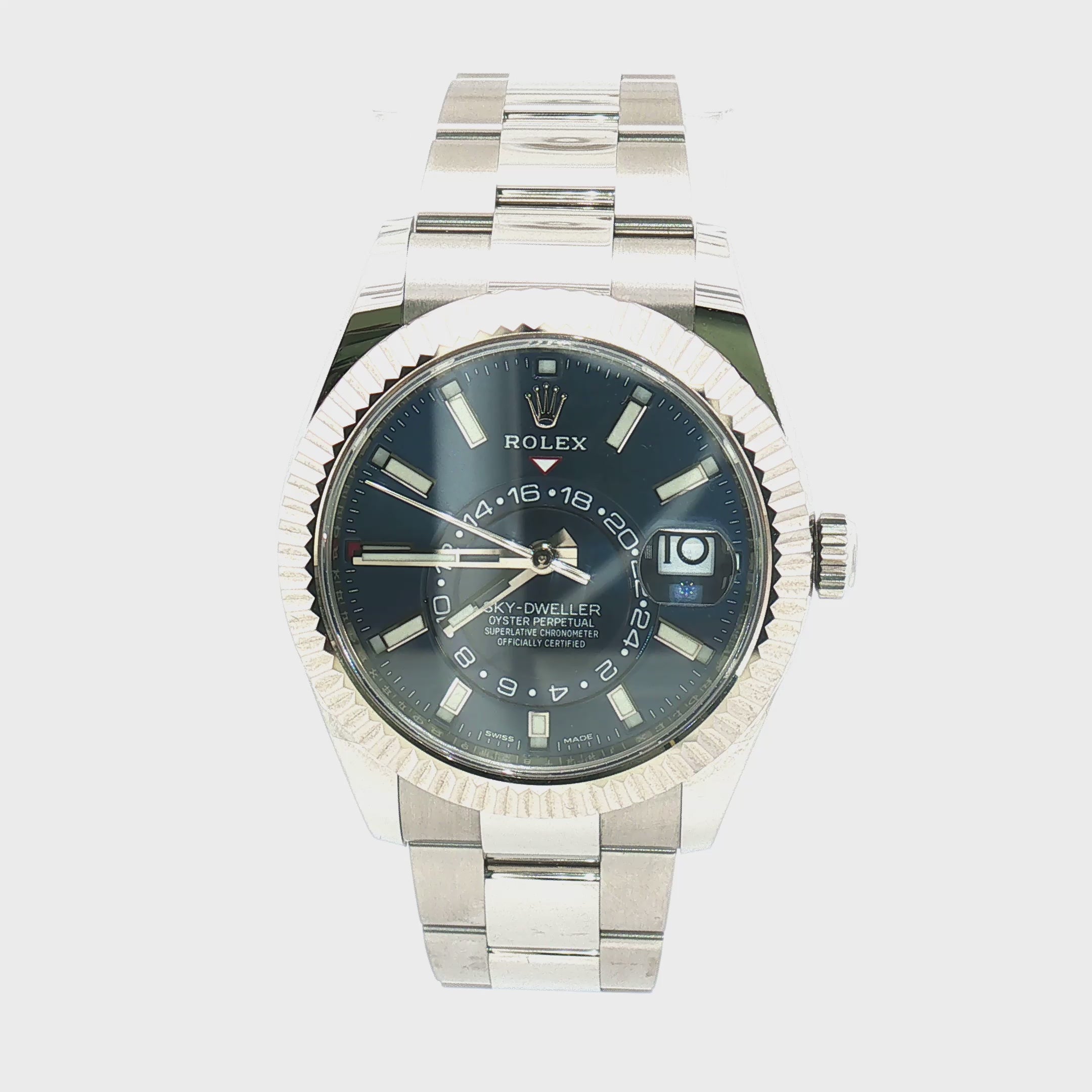 Load video: Rolex Sky-Dweller 326934 Blue Dial Stainless Steel 42mm