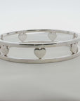 Tiffany & Co. Sterling Silver Heart Bracelet | Open Bangle Design | Size 8