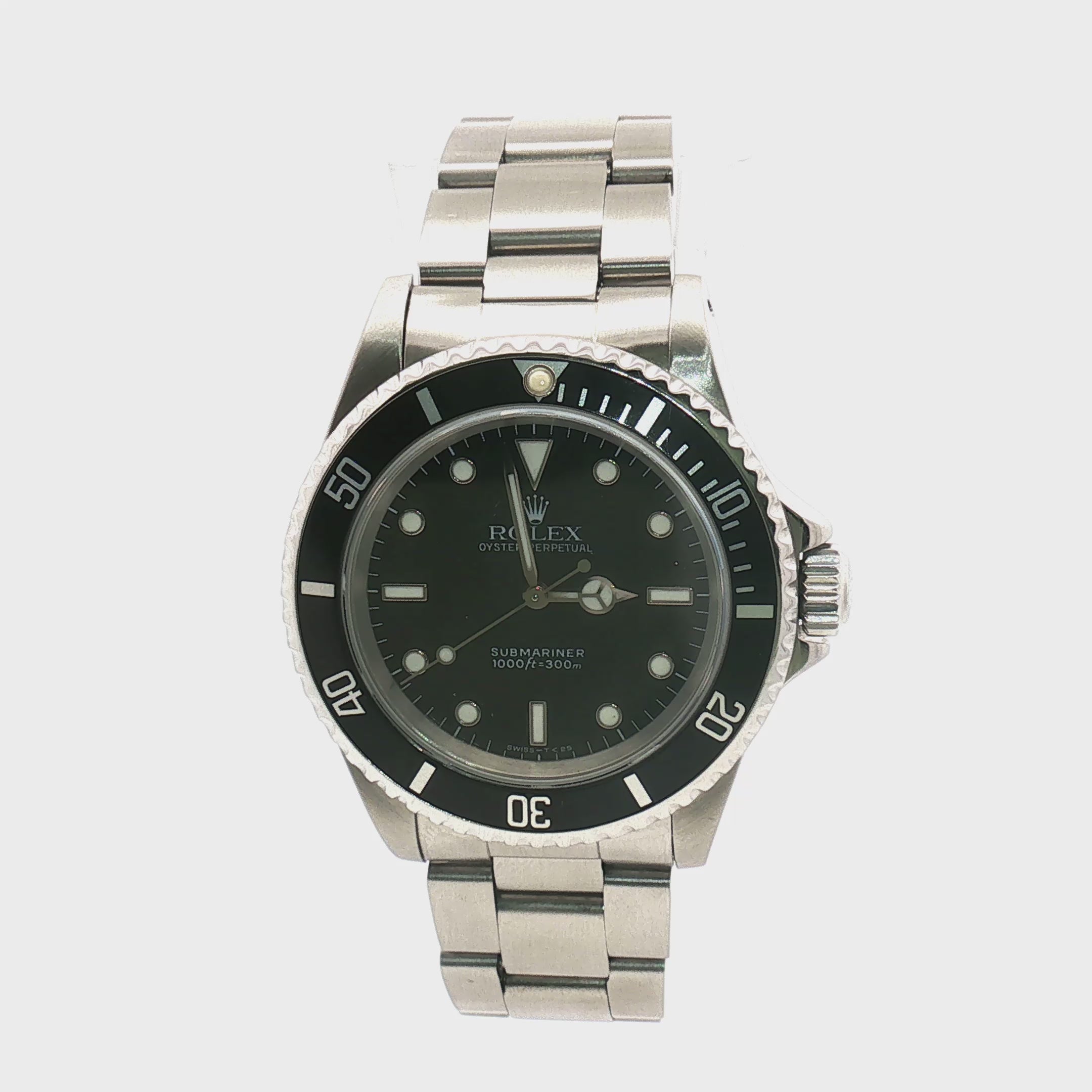 Load video: Rolex Submariner Black Bezel 40mm