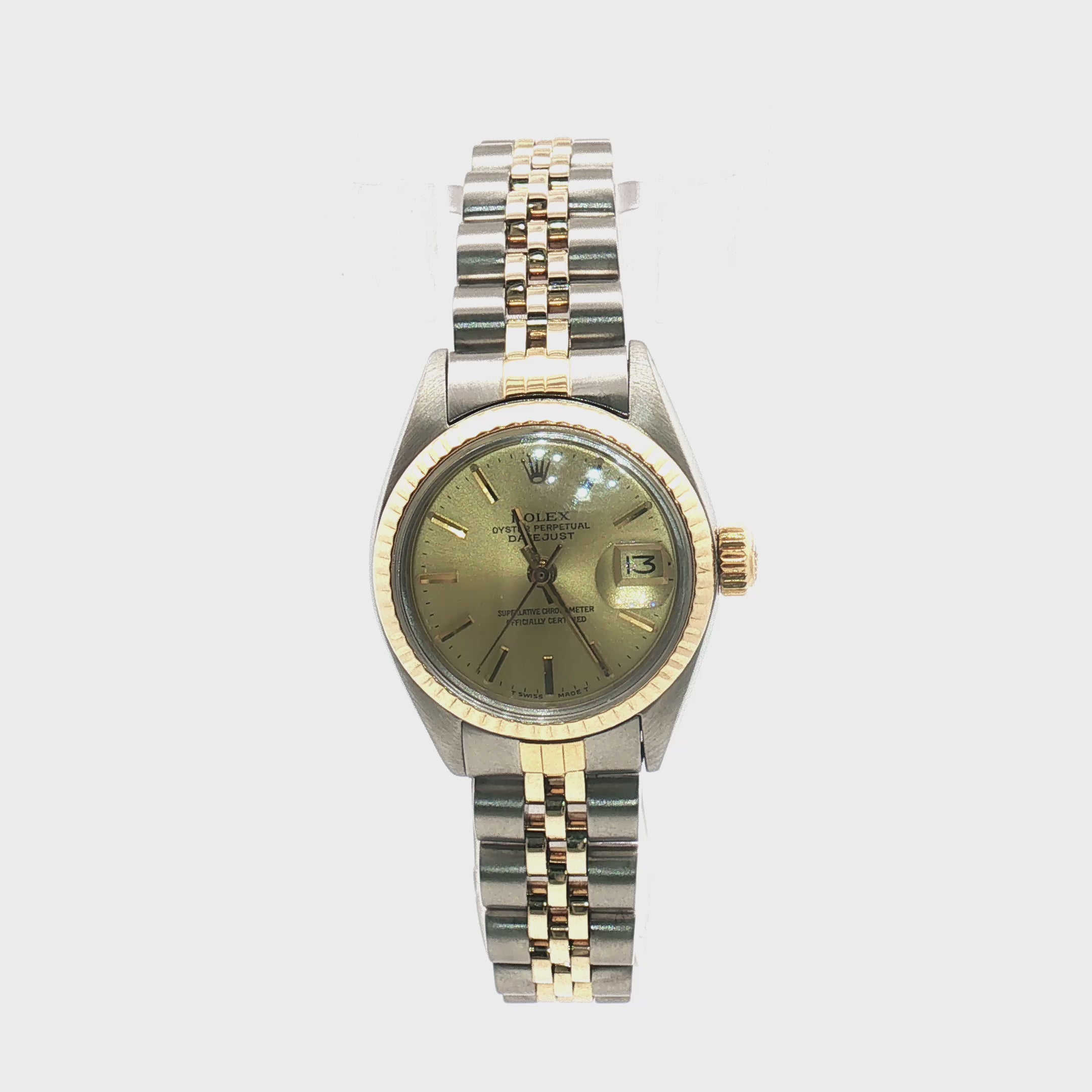 Load video: Rolex Datejust Two Tone Champagne Dial 26mm