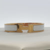 Hermès White & Gold Enamel H Clic Bracelet – Size 0