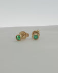Tiffany & Co. 18K Yellow Gold Emerald Stud Earrings