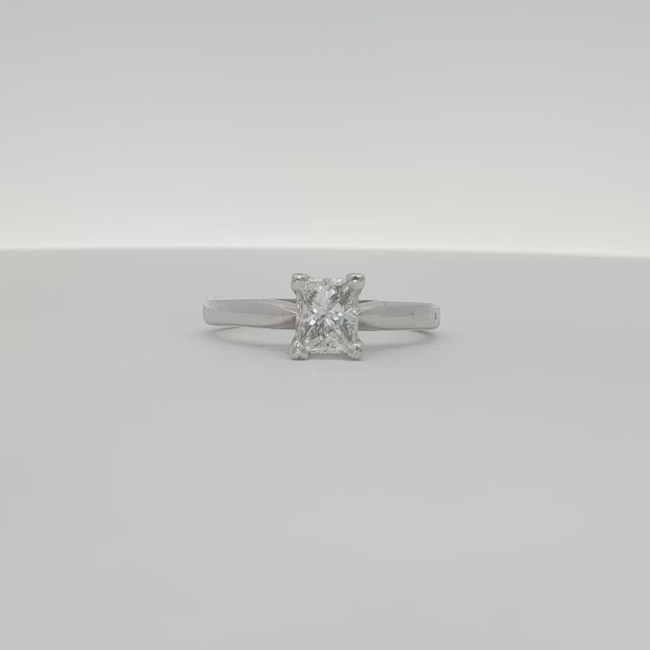 Load video: 14K White Gold Diamond Solitaire Engagement Ring