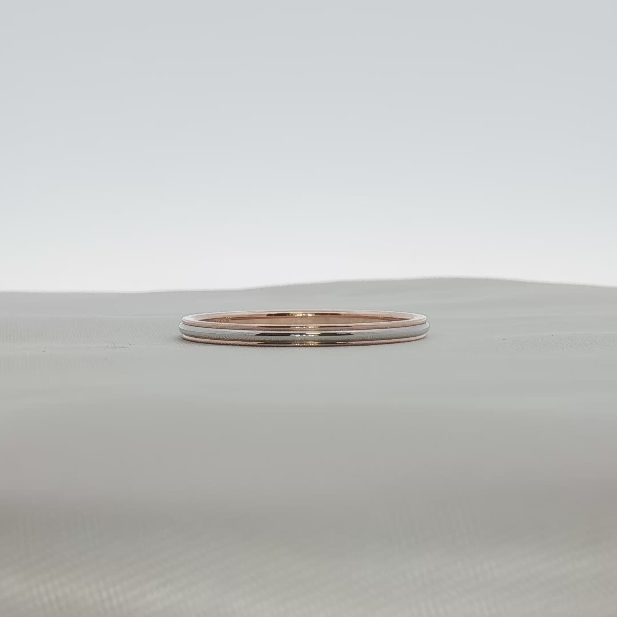 Load video: Tiffany &amp; Co. Two-Tone Wedding Band Ring