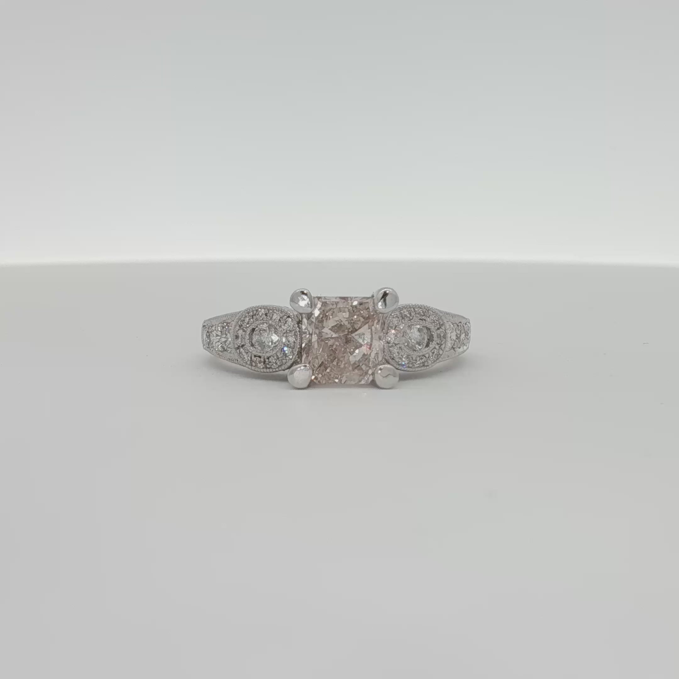 Load video: 18K White Gold Diamond Ring