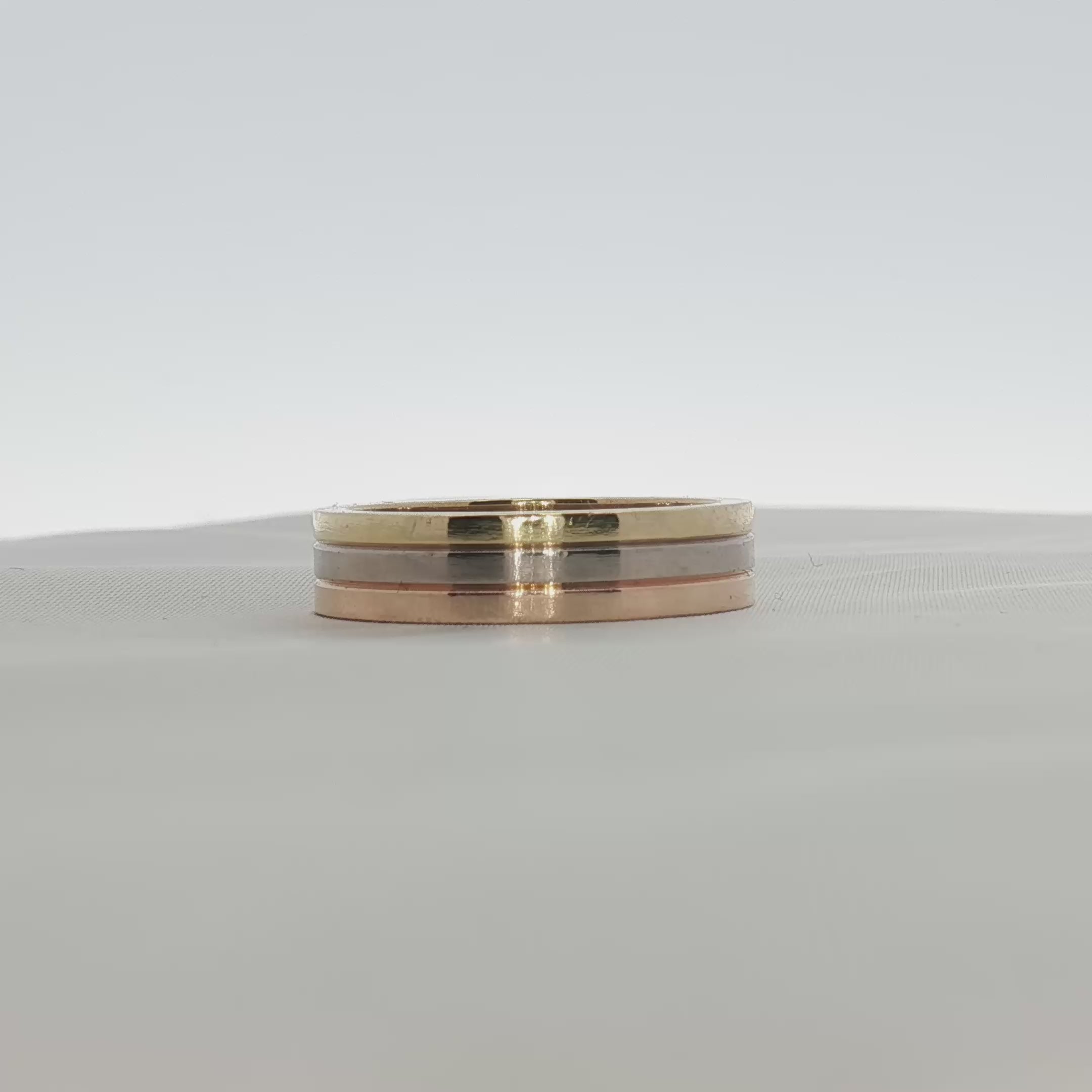 Load video: Cartier Love Tri-Color Band Ring