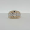 14K Two-Tone Gold Band Ring | Classic Diamond-Cut Design | Size 9
