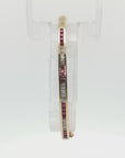 18K Yellow Gold Ruby & Diamond Bangle Bracelet | Channel-Set Gemstone Design | Size 5