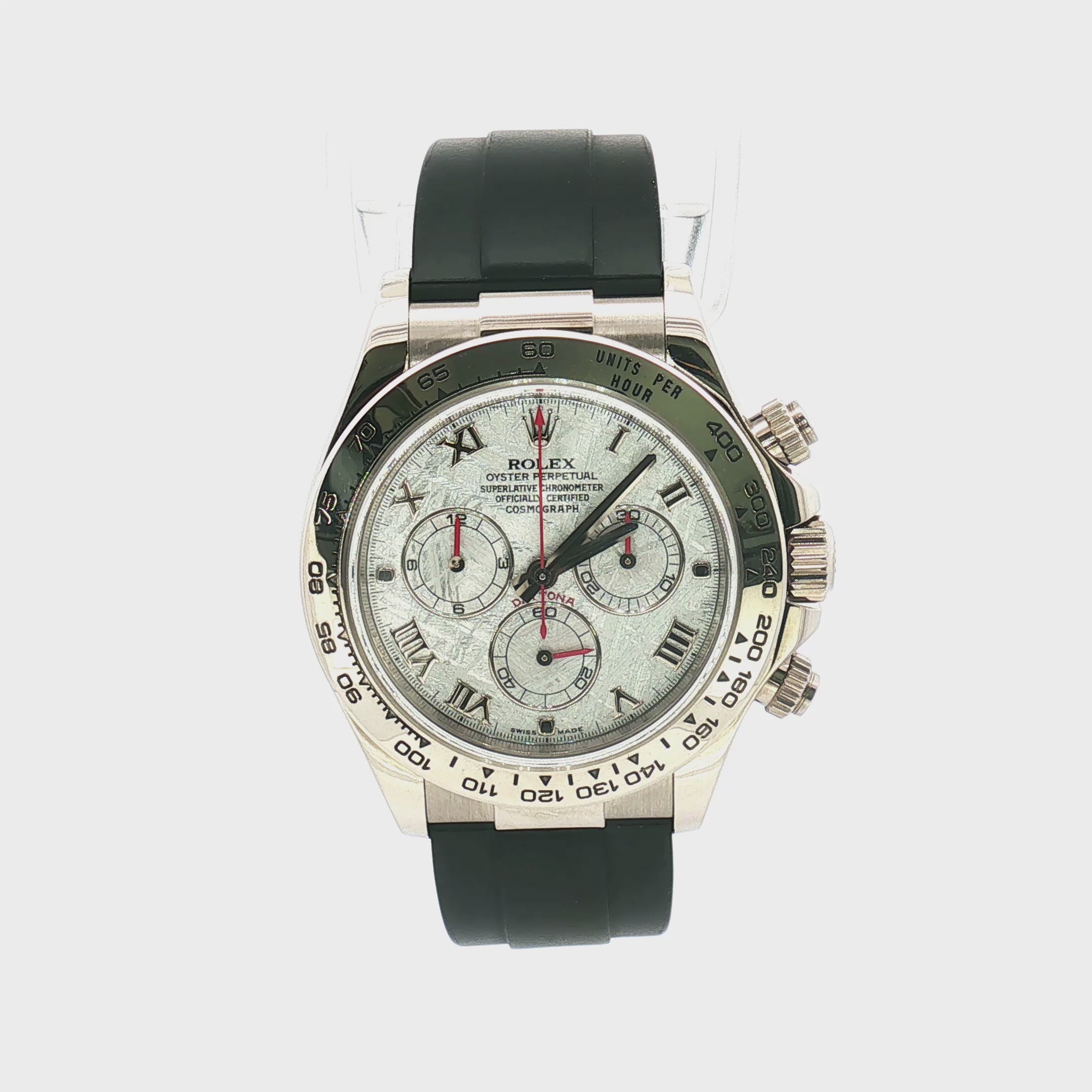 Load video: Rolex Meteorite Dial 18k White Gold Oysterflex 40mm