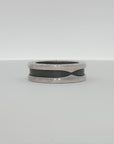 Bulgari Sterling Silver Save the Children Ring | Black Ceramic Inlay | Size 6