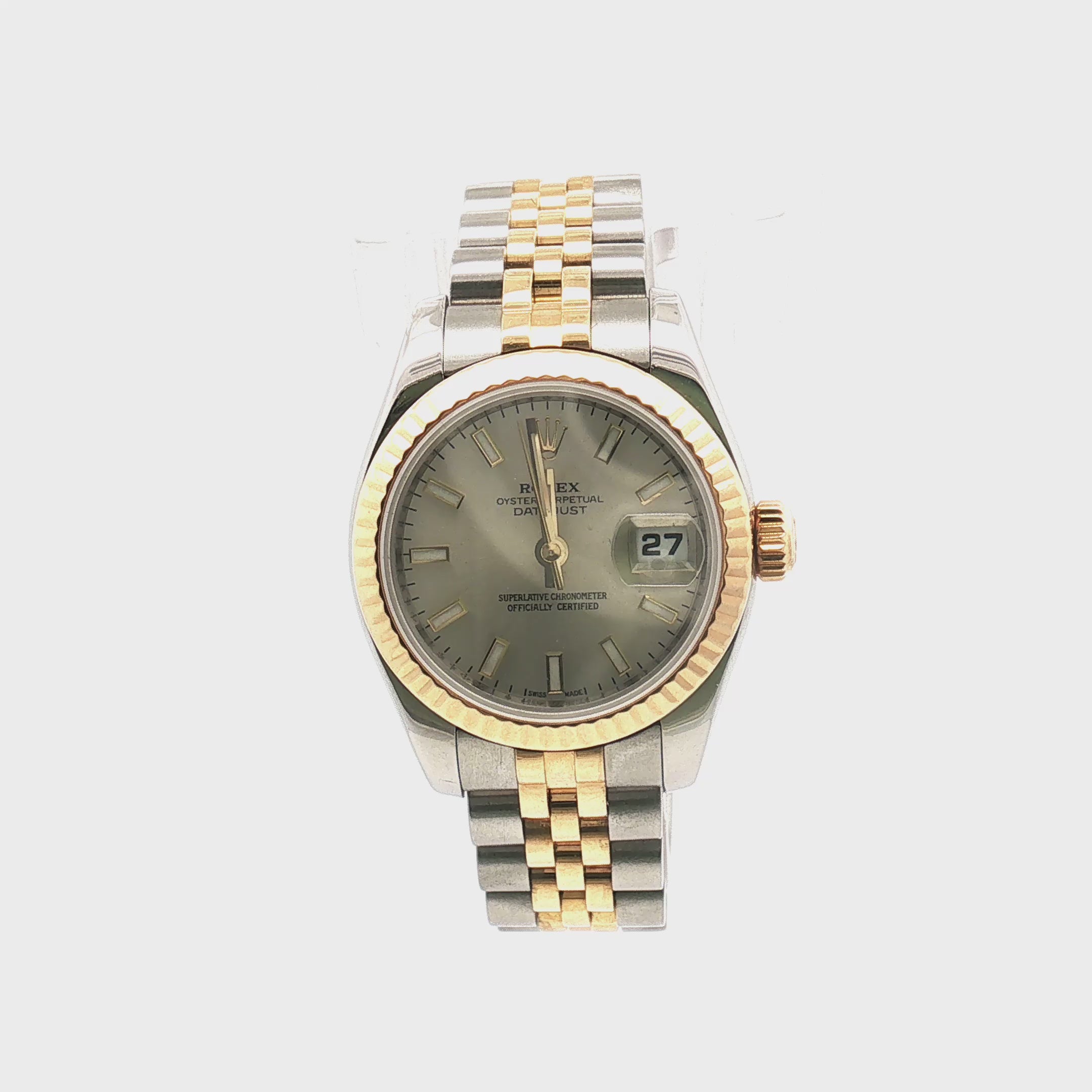 Load video: Rolex Datejust Two Tone Silver Dial 26mm