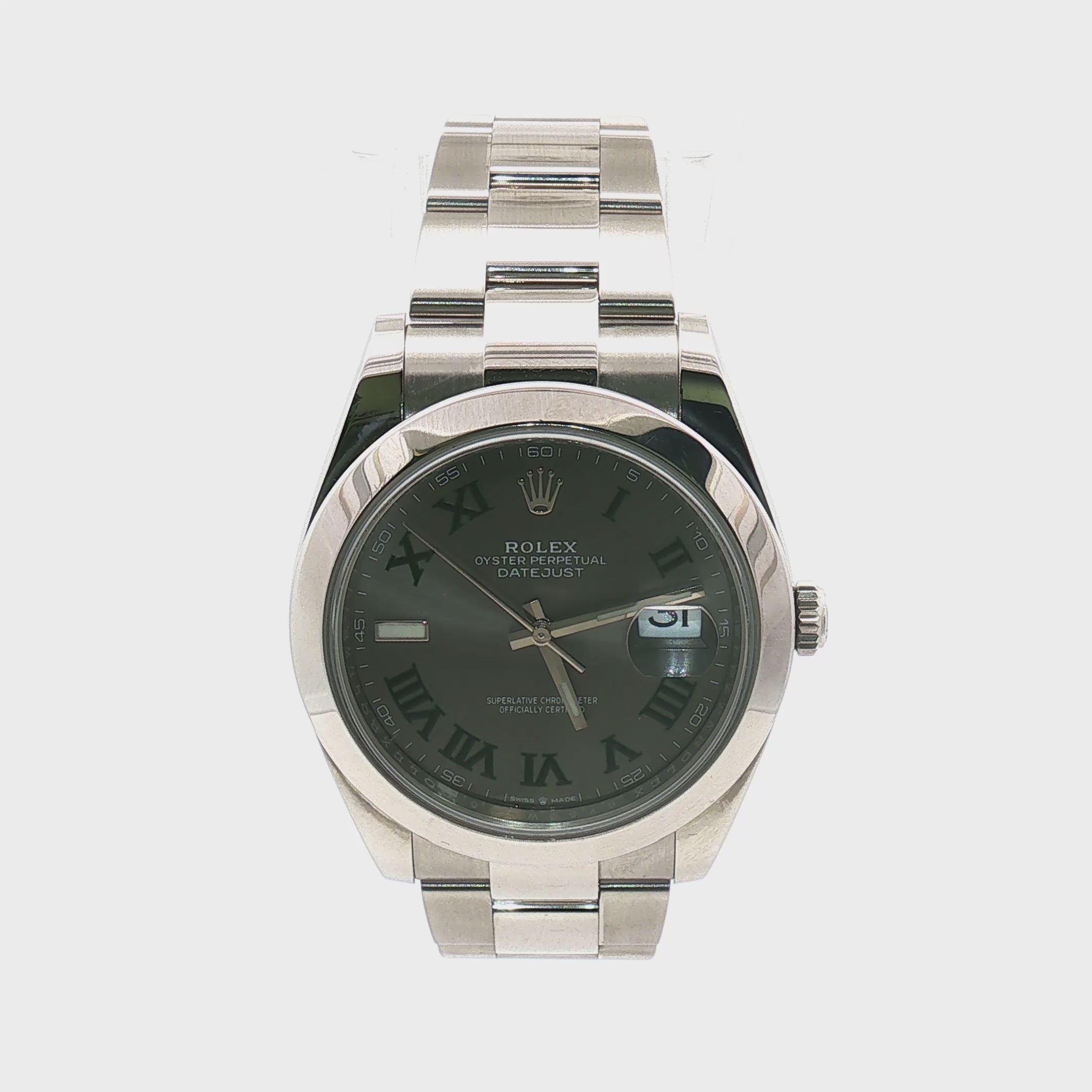Load video: Rolex Datejust Wimbledon Dial 41mm