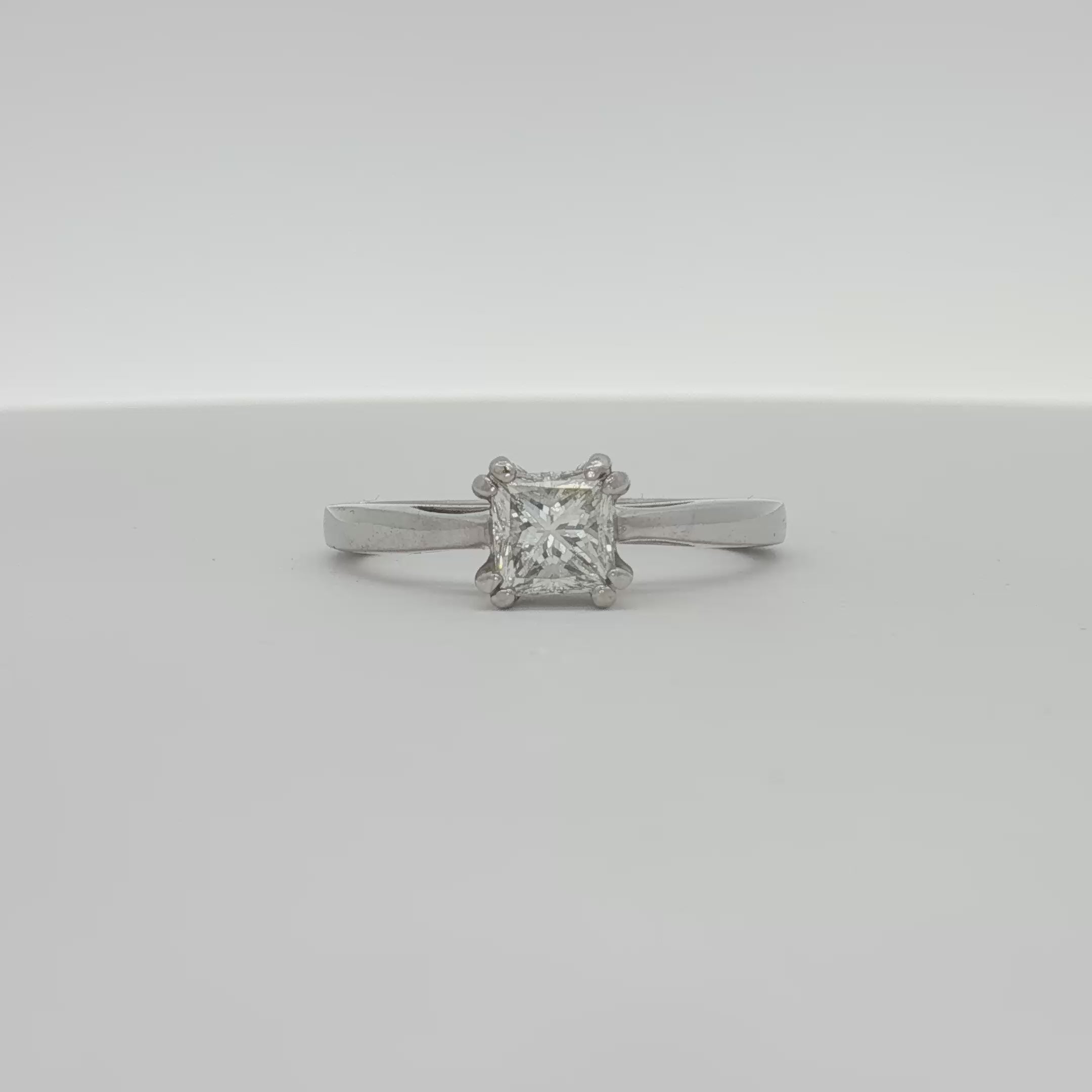 Load video: Platinum Diamond Solitaire Engagement Ring
