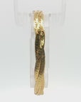 24K Yellow Gold Braided Bracelet | Twisted Herringbone Design | Size 7