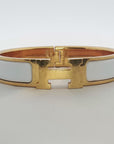 Hermès Clic H Enamel Bracelet in Gold-Tone Hardware