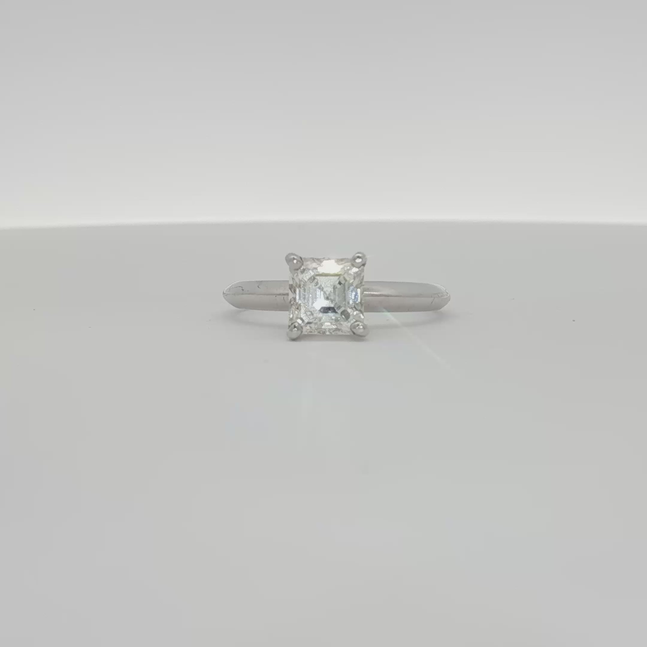 Load video: 14K White Gold Diamond Solitaire Engagement Ring
