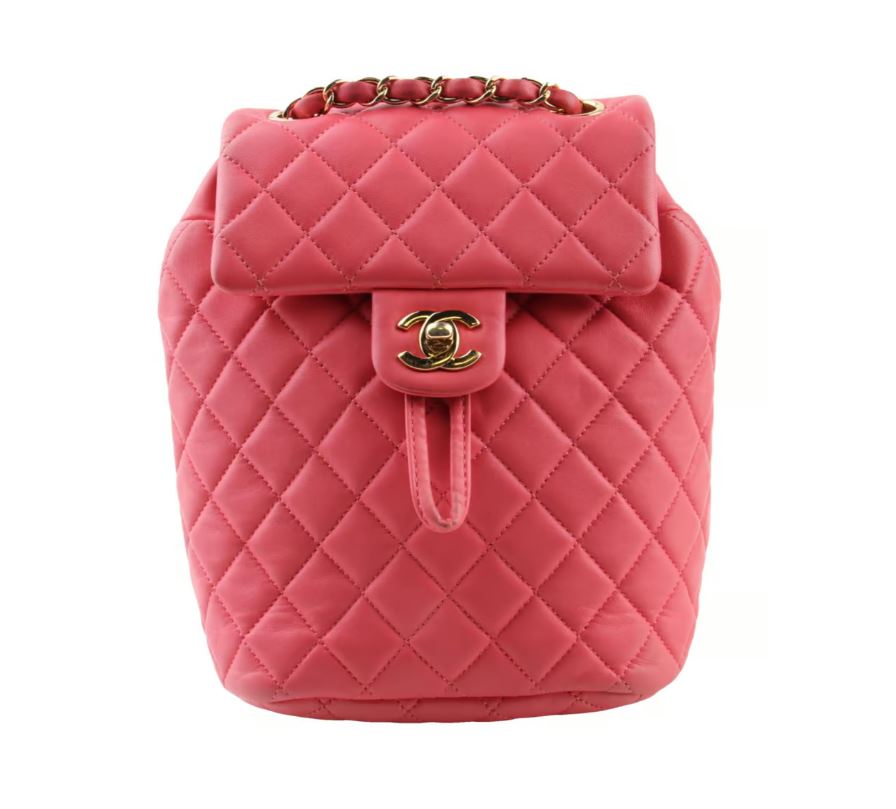 Chanel Red Quilted Lambskin Leather Small Urban Spirit Backpack